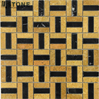 black Stone Wall Tile Decoration Mosaic Panel square shape